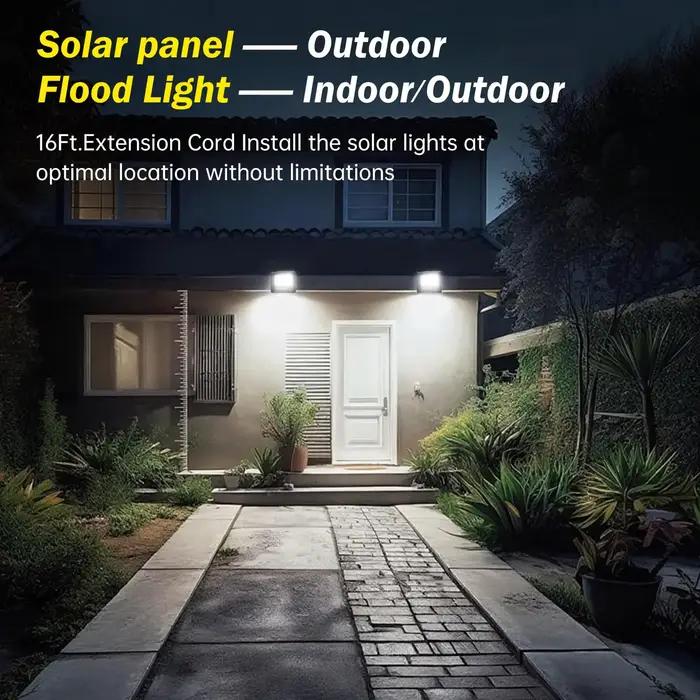 Lampe solaire de rue à haute luminosité 50W, projecteur extérieur avec télécommande et réflecteur, p
