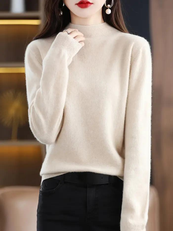 100% laine mérinos cachemire pull femmes tricoté