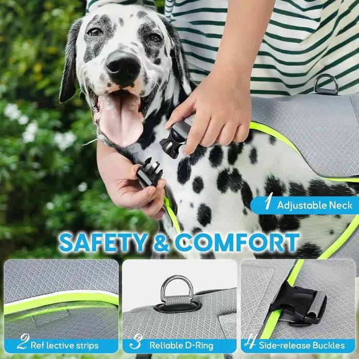Gilet rafraîchissant pour chien avec poche à glace