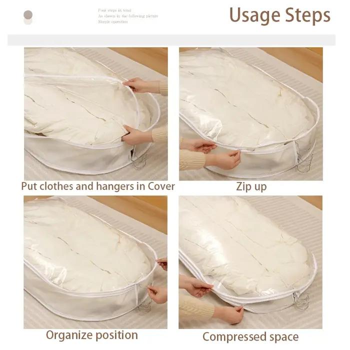 Sac de rangement anti-poussière en plastique pour vêtements d'hiver et épais, multifonctionnel et réutilisable pour organiser la garde-robe