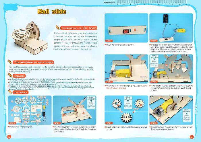 Kit de technologie de modèle d'équipement de course en marbre mécanique à assembler soi-même, jouets scientifiques pour enfants, matériel pédagogique pour l'apprentissage des enfants