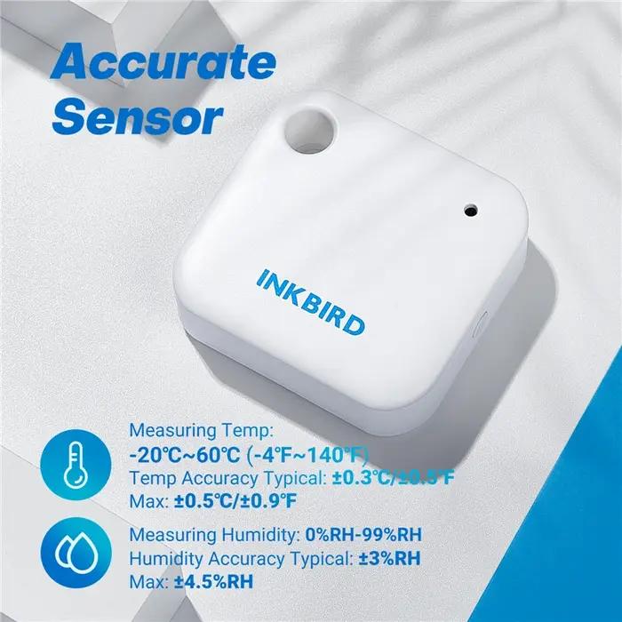 INKBIRD Capteur intelligent Wi-Fi pour moniteur de température et d'humidité en temps réel, enregist