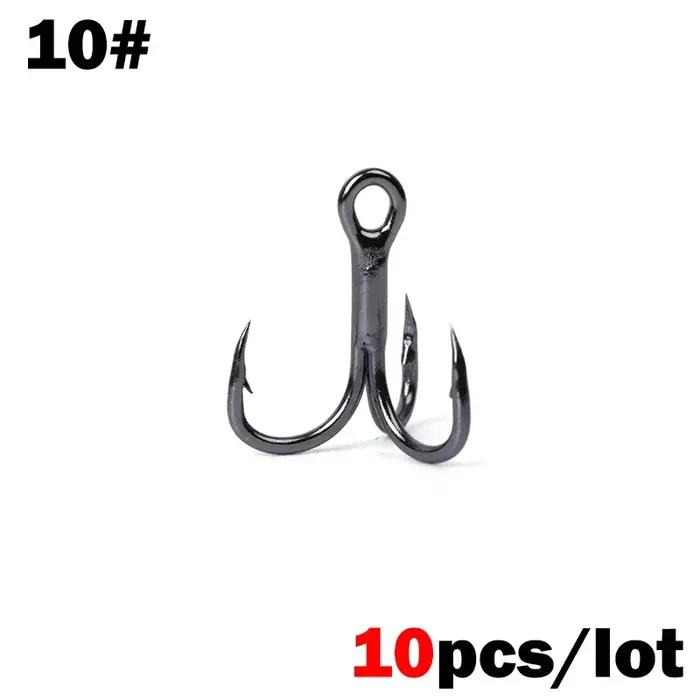 OUTKIT 10 pièces 3x flèche forte Super pointu rond triple crochet antirouille acier à haute teneur en carbone 10-18