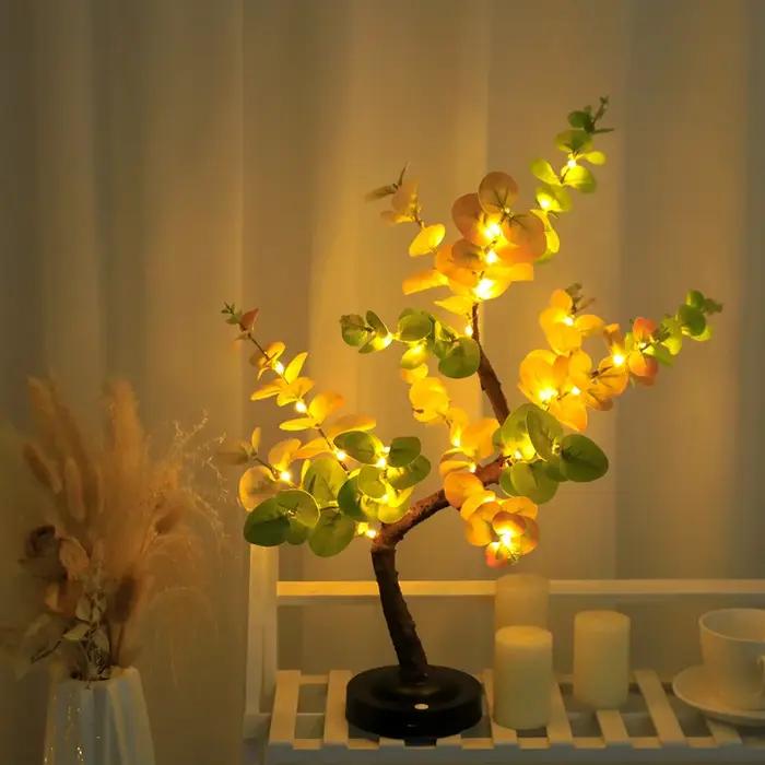 Lampe LED en Forme d'Arbre Bonsaï avec Branches Réglables, Éclairage d'Été pour la Maison, la oral e