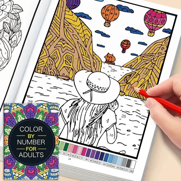 Livre de coloriage numérique, coloriage par numéros, un livre de coloriage avec des combinaisons diverses de personnages, d'animaux fantastiques et de la nature.