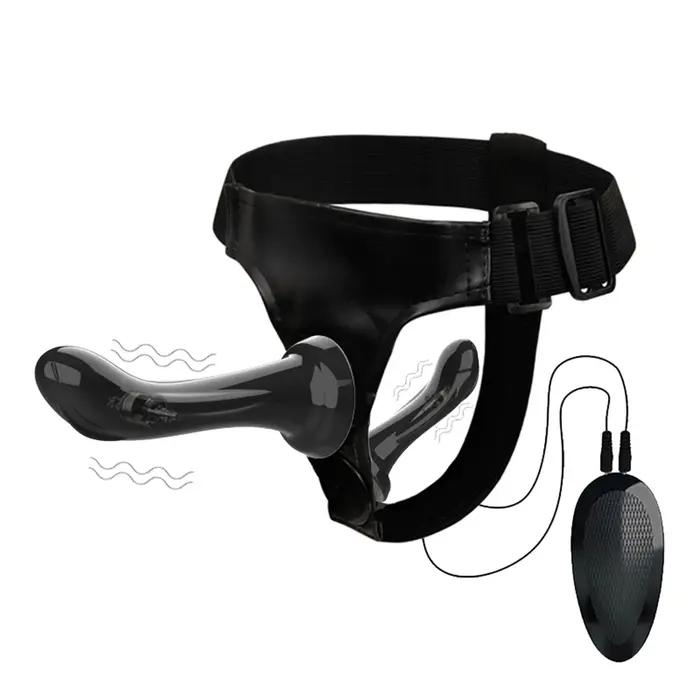 Vibrateurs à Double gode pour harnais de Bondage lesbien, jouets sexuels pour femmes, produits sexuels pour adultes lesbiens, magasins sexuels à Strapon