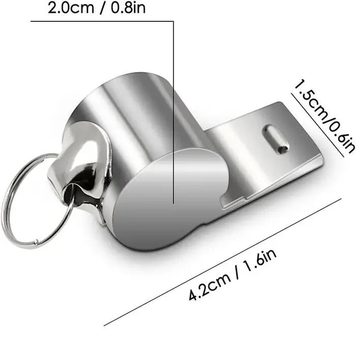 5 paquets de sifflet en acier inoxydable, sifflet métallique fort avec lanière, sifflet d'arbitre pr