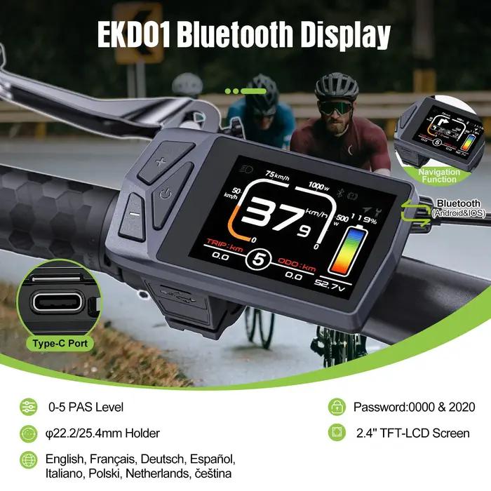 Bluetooth affichage de Navigation 8 langues LCD Ebike ordinateur pour BAFANG Kit de moteur de vélo électrique cont
