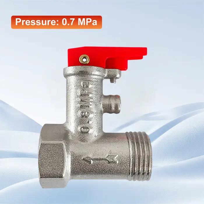 Soupape de Sécurité Chauffe Eau 1/2 Pouce en Laiton Soupape de Décharge de Pression Réglable avec Re
