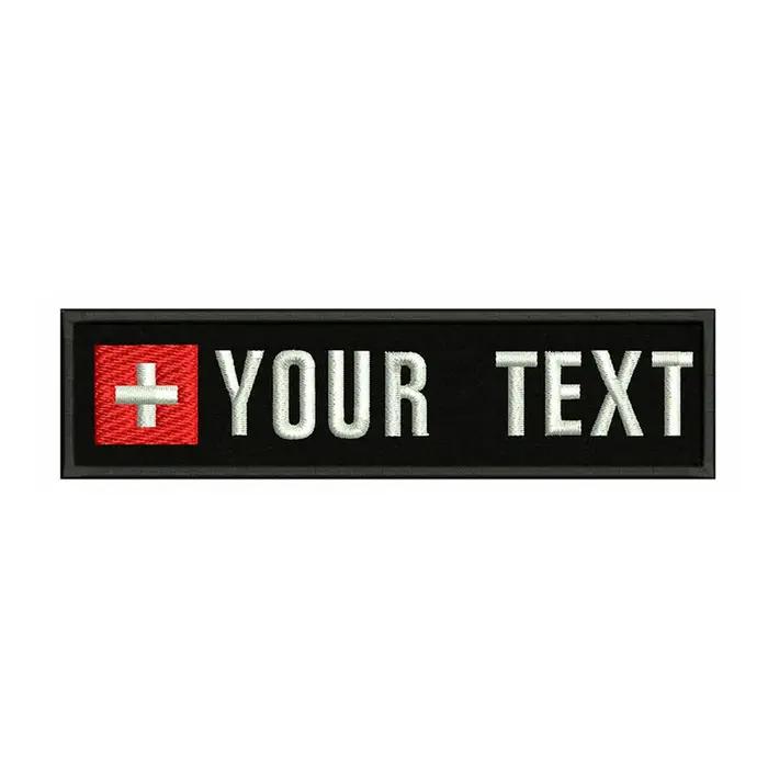 Swiss Feel Switzerland-Écusson brodé avec nom et texte personnalisés
