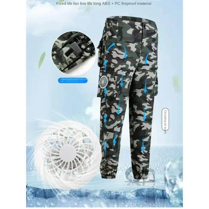 Pantalon ventilé coton pêche froid - Vêtement rafraîchissant pour chasse été et activités outdoor