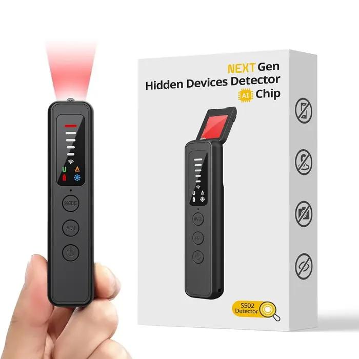 Détecteur de caméra espion cachée - Dispositif anti-espionnage alimenté par l'IA, détecteur de traceur GPS et de micros espions, scanner RF pour hôtels, voyages, maison et bureau