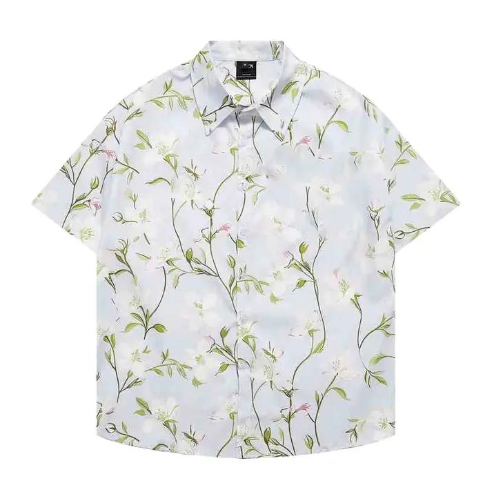 2025 nouvelle mode été chemises hawaïennes hommes vacances décontracté style chinois imprimé graphique T-shirt