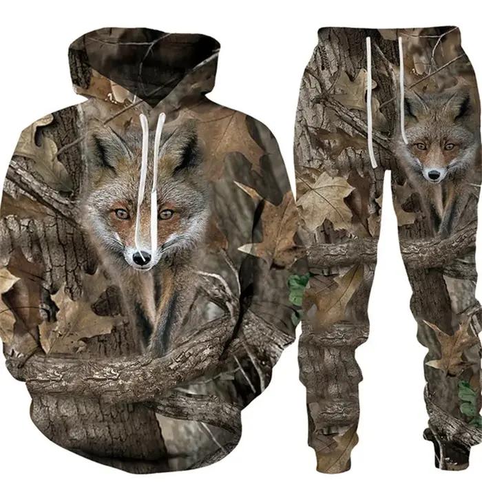 Solomon-Ensemble de sweats à capuche et pantalons de chasse au sanglier pour hommes, série animale i
