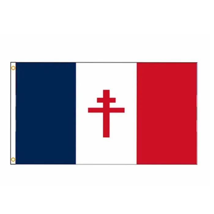 Drapeau de France gratuit 1940-1944 (90x150cm/3x5FT) -Bandeau historique en polyester, enseigne de r
