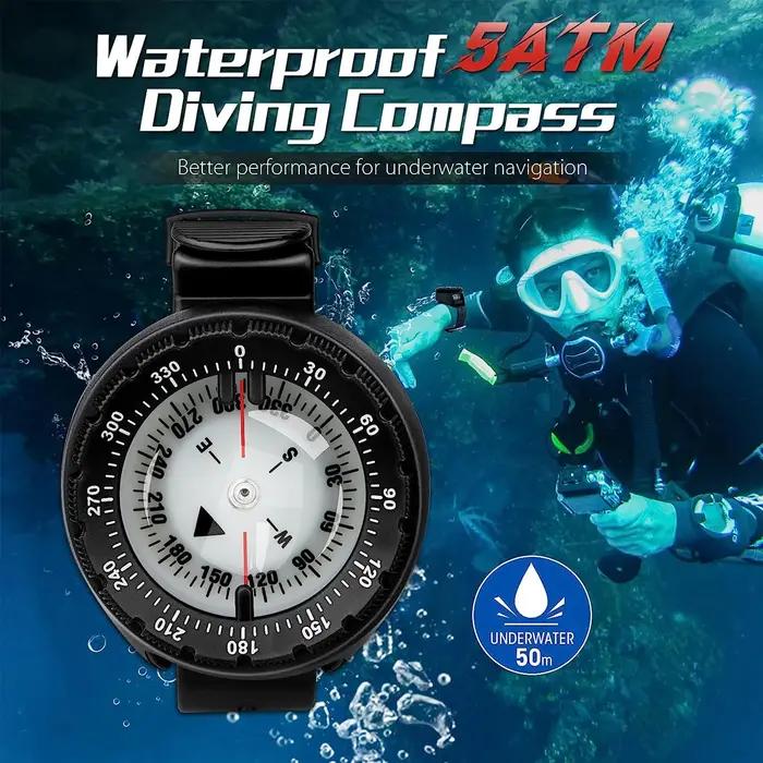 Boussole de plongée sous-marine numérique 50m, navigateur professionnel étanche, montre numérique lu