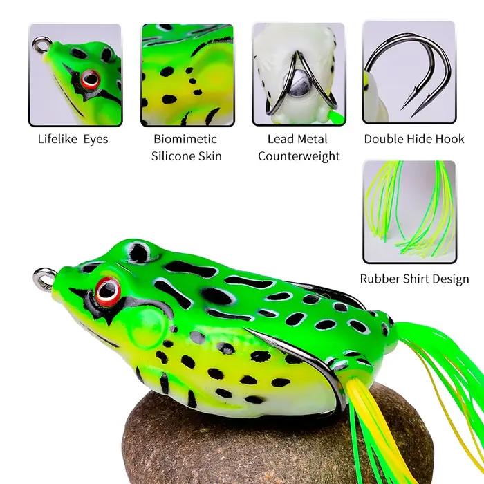 Leurre de pêche en forme de grenouille avec hameçons, appât Élen plastique souple avec yeux 3D, 5g,