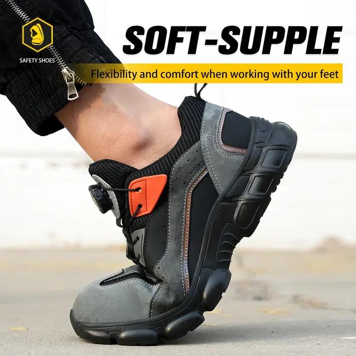 Chaussures de sécurité pour hommes, bottes de protection, baskets à embout d'acier, chaussures décontractées respirantes, chaussures de travail pour hommes pour chantier