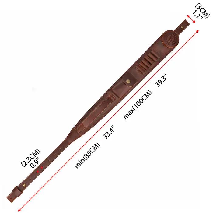 Tourbon chasse cuir pistolet bandoulière fusil fronde avec porte-munitions pour calibre.30-30.308.30-06