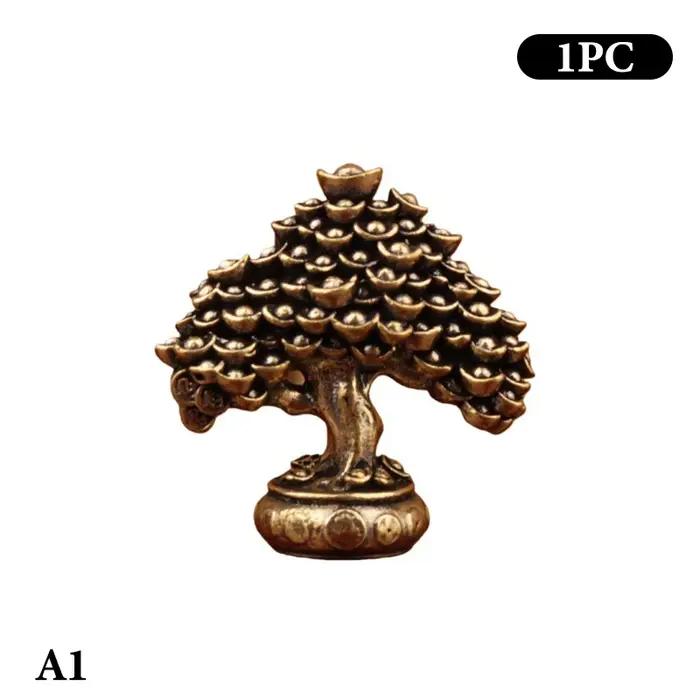 Feng Shui Figurines arbre d'argent Statue en laiton arbre de richesse chinoise Fortune pendaison de
