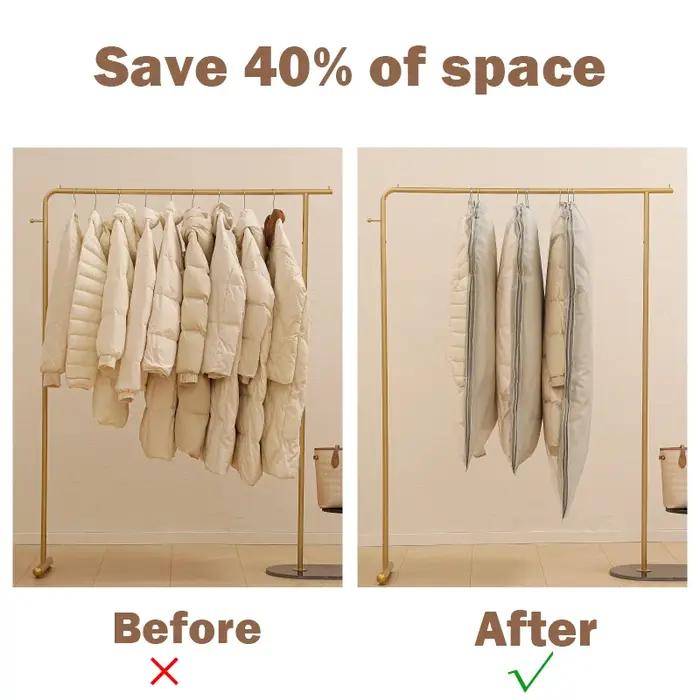 Sac de rangement anti-poussière en plastique pour vêtements d'hiver et épais, multifonctionnel et réutilisable pour organiser la garde-robe