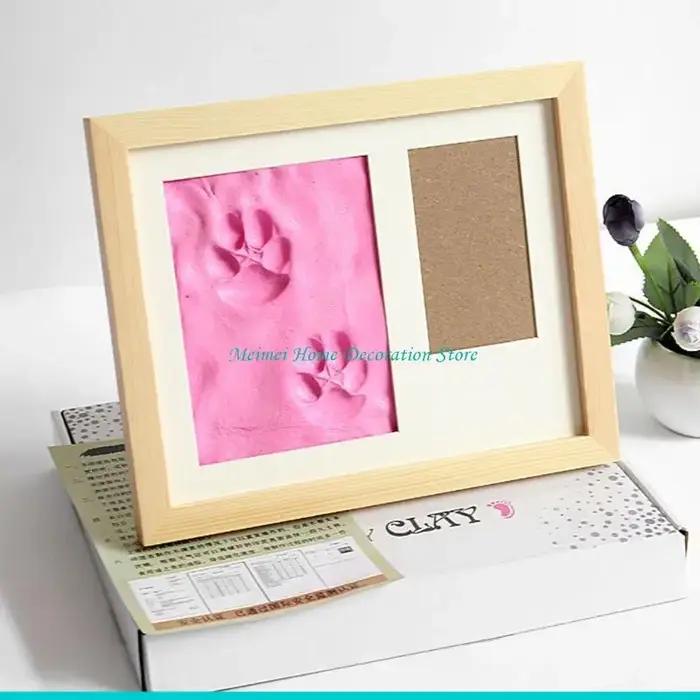 Cadre photo souvenir empreintes pattes animaux pour chiens rose blanc occassions spéciales-decoration-mémoire-animal-compagnon-nostalgie