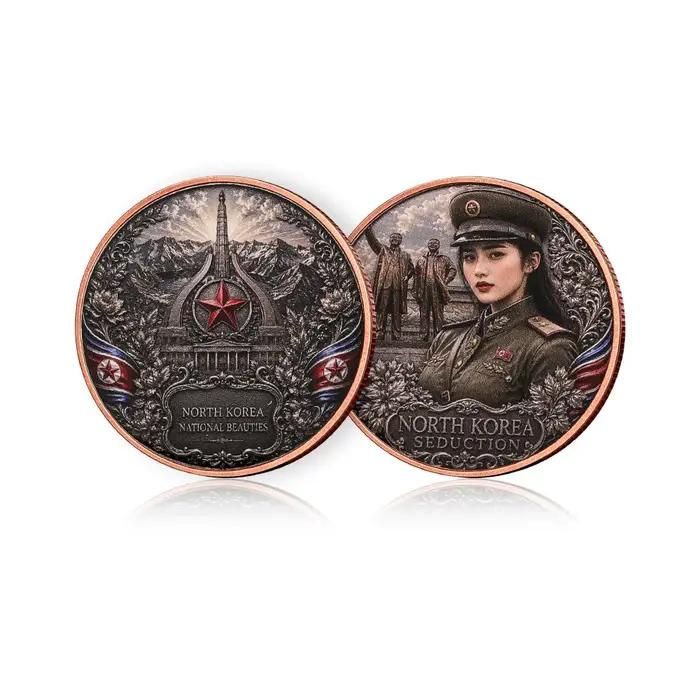 Pièce de Monnaie en Cuivre Pur 999 de 1 Oz Collection Commémorative Nord-Coréenne Occasions Spéciales Décoration Maison Artisanal