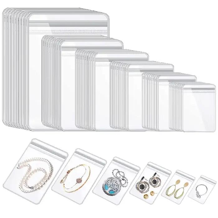 Petits sacs de rangement en plastique transparent à fermeture éclair auto-scellante pour bijoux, pou