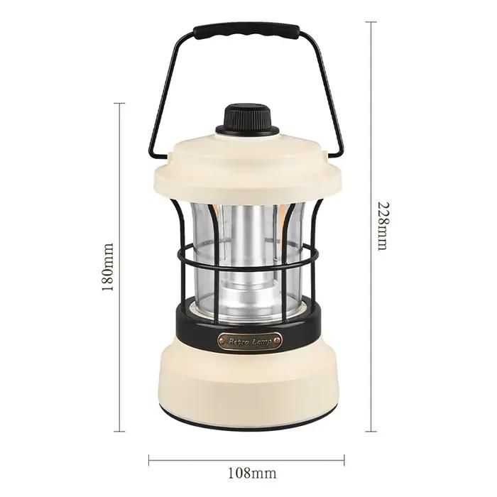 Lampe rétro Portable lanterne de Camping USB Recharge Camping tente voyage lumière Vintage éclairage