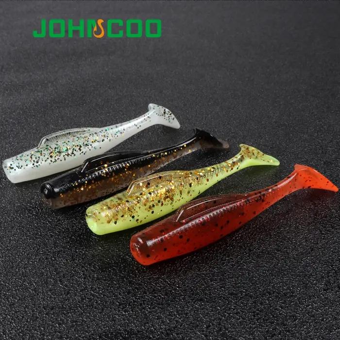 JOHNCOO 6pcsTPR appât souple 80mm 4.8g queue de pagaie souple leurres de pêche appâts artificiels en