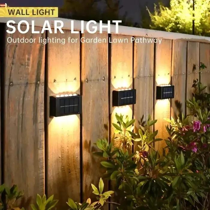 4/6/8/10LED s lampe murale solaire cour rue décor lumière extérieure étanche haut et bas éclairage l