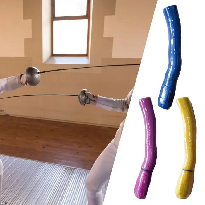 Poignée d'escrime incurvée et droite en caoutchouc, équipement professionnel portable pour l'entraînement au fleuret, au sabre et à l'épée