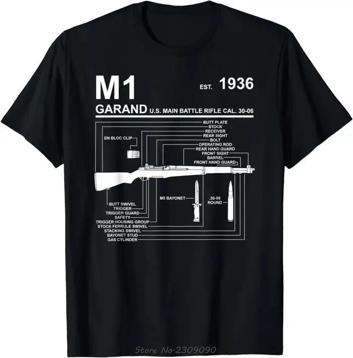 M1 Garand fusil pistolet graphique surdimensionné T-shirt décontracté coton T-shirt col rond mode un