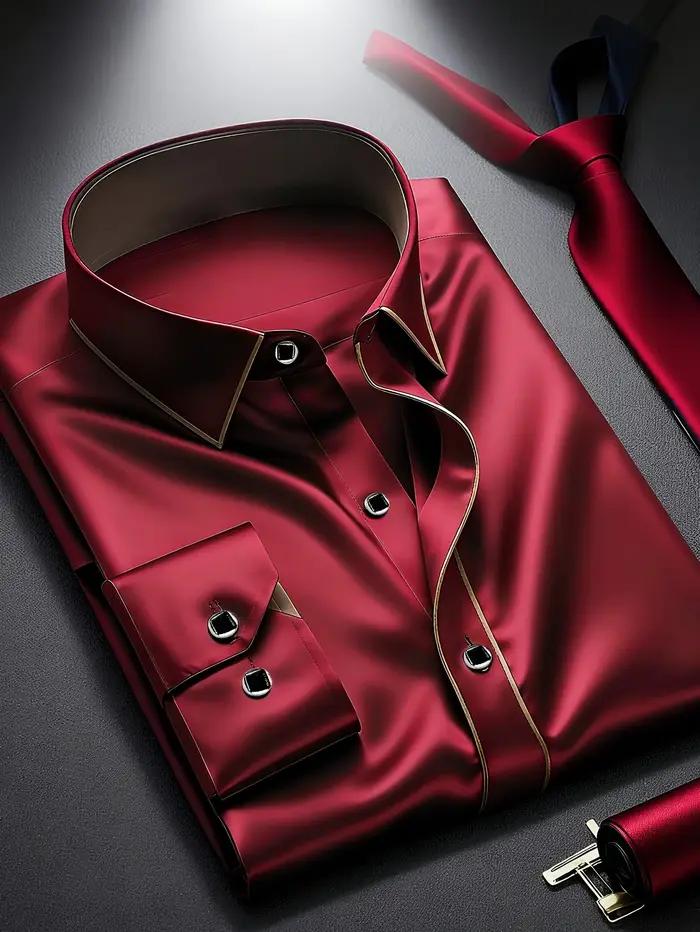 2025 nouveaux hommes Patchwork chemise mode luxe à manches longues intelligent décontracté quatre saisons smoking homme