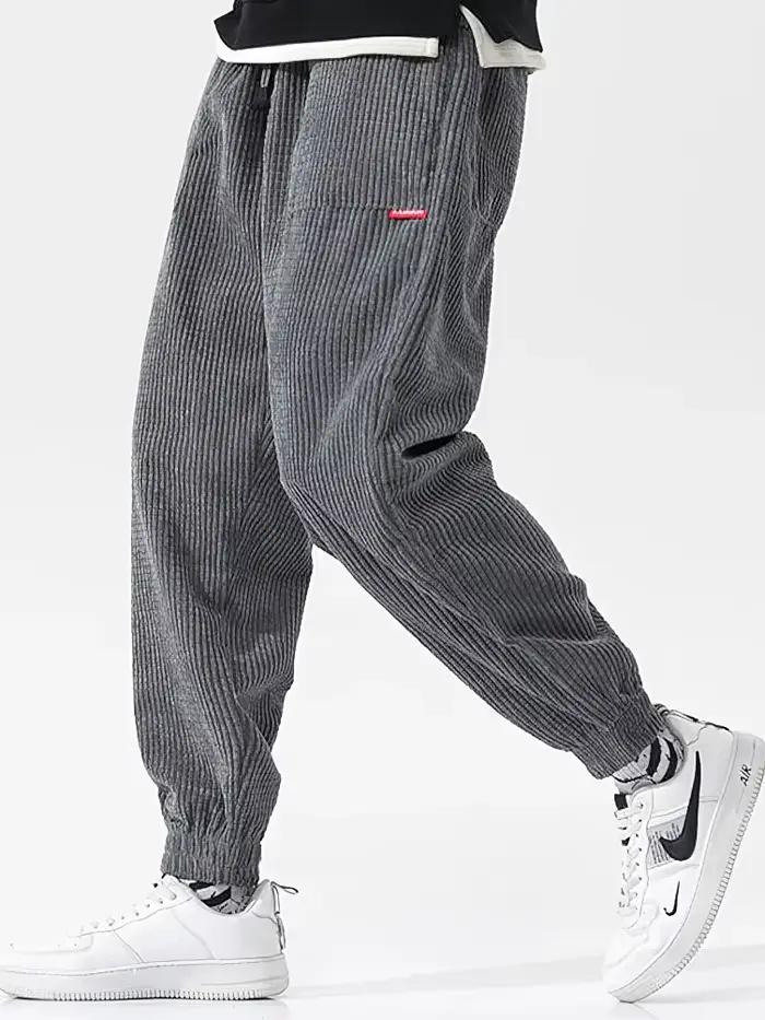 Pantalon jogger baggy en velours côtelé homme - Coupe loose confortable pour automne hiver