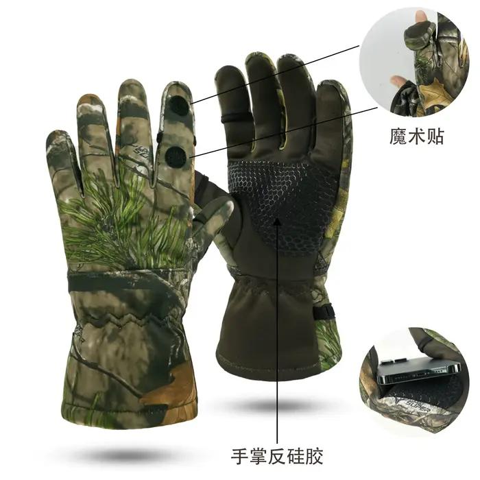 Gants de chasse camouflage bionique - Doublure polaire, imperméables et antidérapants hiver