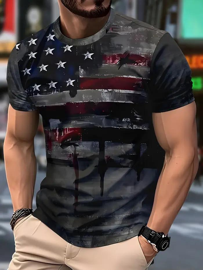 T-shirt d'été de luxe pour homme à imprimé 3D dégradé