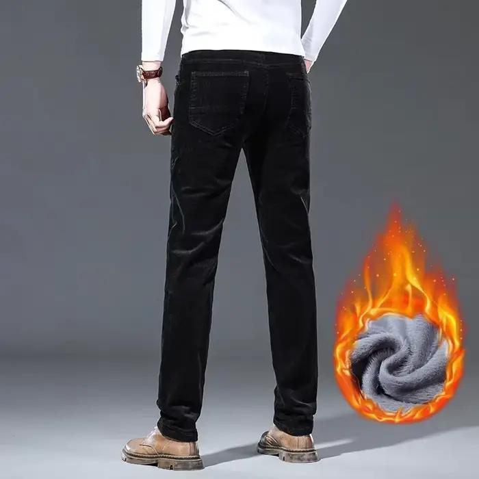 Pantalon velours polaire hiver homme nouveau chaud épais classique droit pour chasse confort