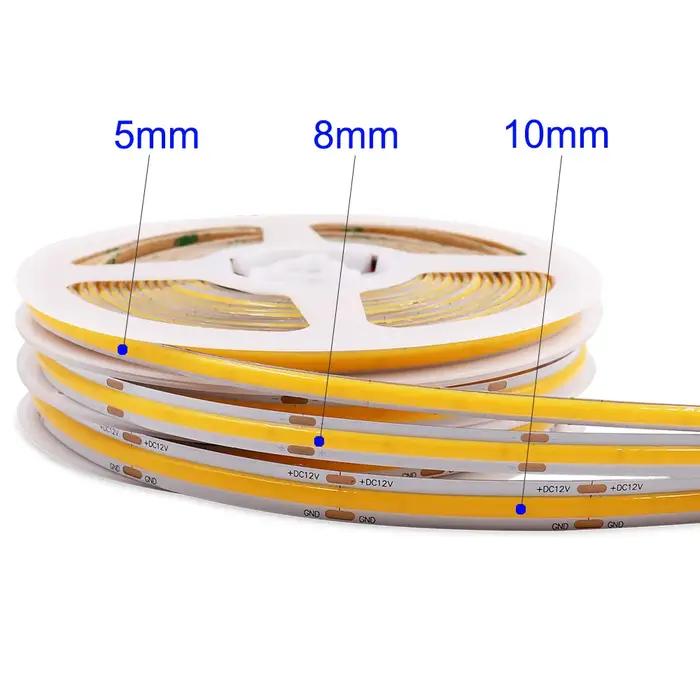 MALIIGAZA COB LED bande 5mm 8mm 10mm largeur Nature chaude couleur blanc froid Flexible 12V 24V LED