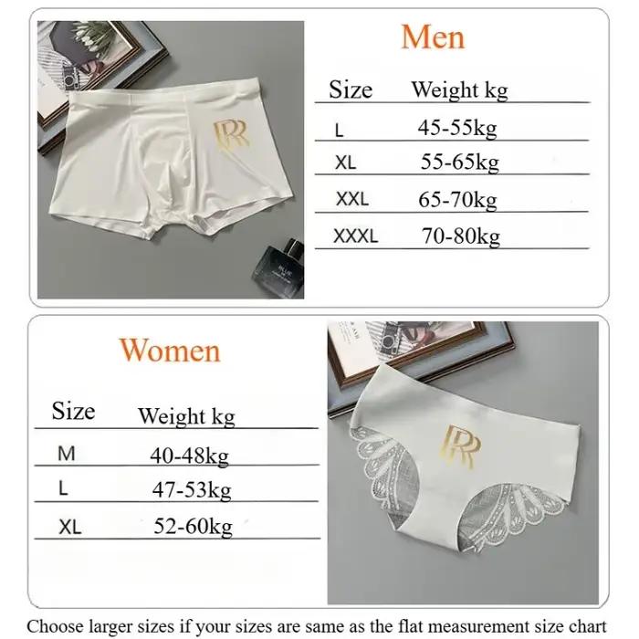 Sous-vêtements sexy assortis en dentelle pour couple, caleçons en soie glacée lisse, slips bikini pour femmes, culottes d'amoureux élastiques, jolis caleçons à la mode