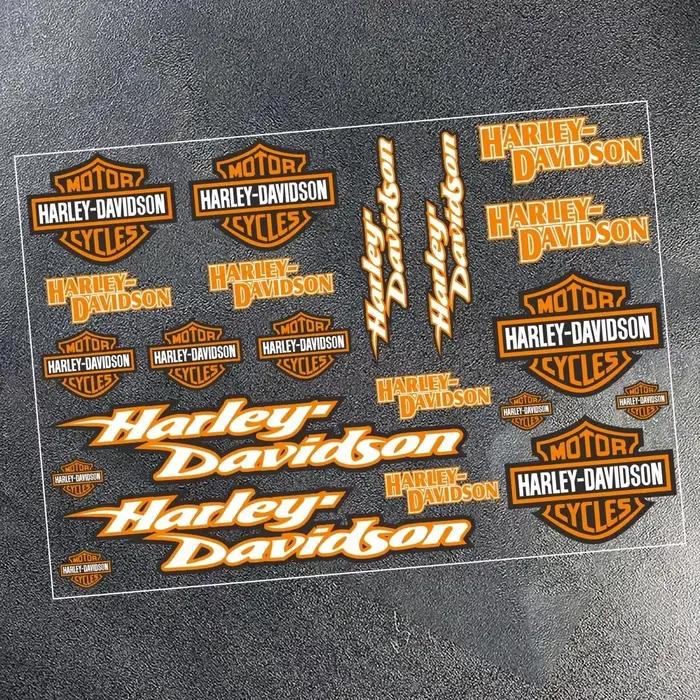 Ensemble d'autocollants emblèmes Harley Davidson - Lettres adhésives réfléchissantes pour la décorat