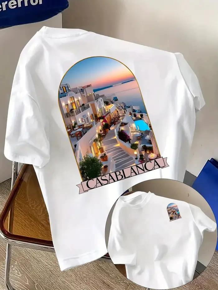 T-shirts graphiques architecturaux esthétiques Casablanca