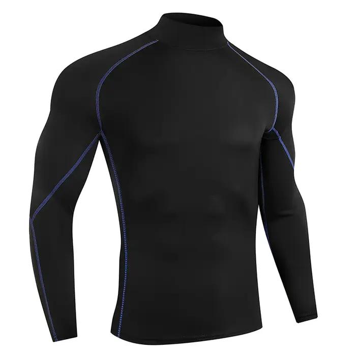 Hommes course T-Shirt séchage rapide musculation Sport chemise à manches longues haut de Compression Fitness serré Rashg