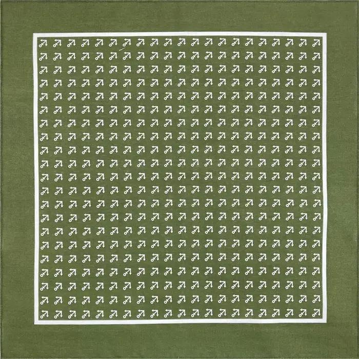 Écharpe bandana carrée en coton vert design hip hop multifonction pour hommes et filles sports printemps été