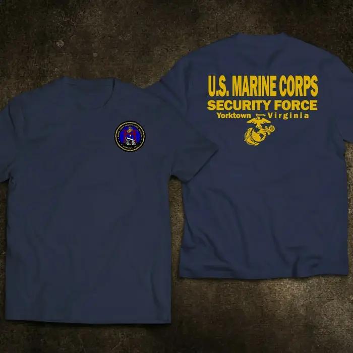 Tshirt MCSF Corps des Marines USA Hommes Style Décontracté Col Rond Coton Manches Courtes Polyvalent Occasions Spéciales