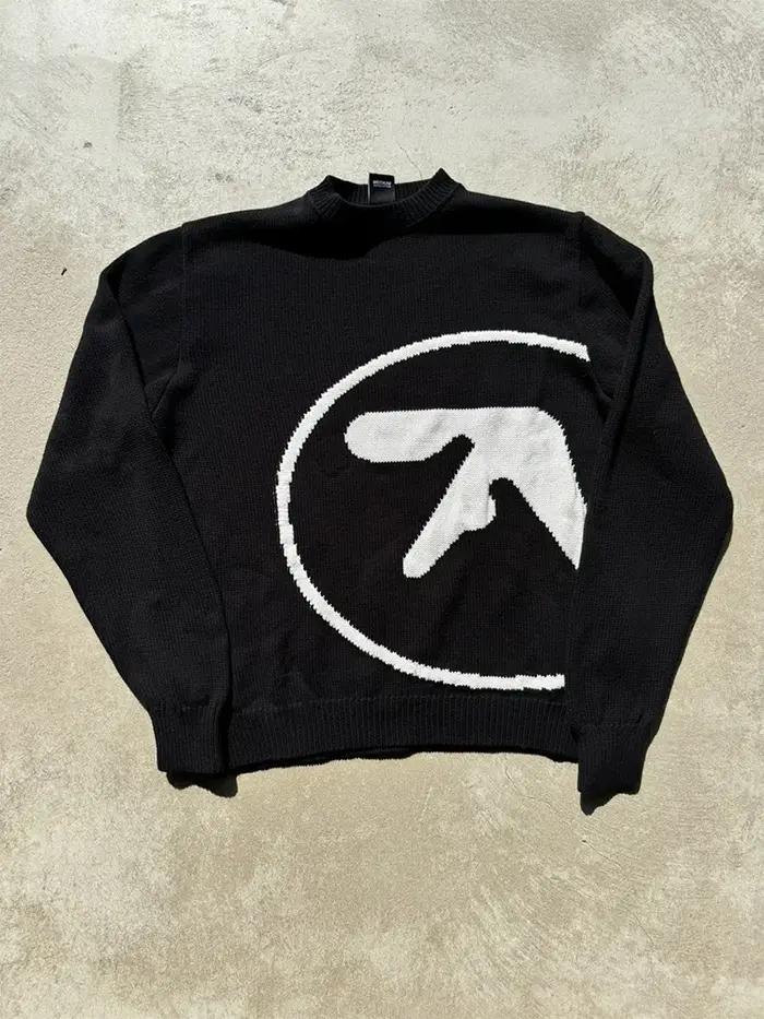 Pull homme Y2K Aphex double tricot surdimensionné
