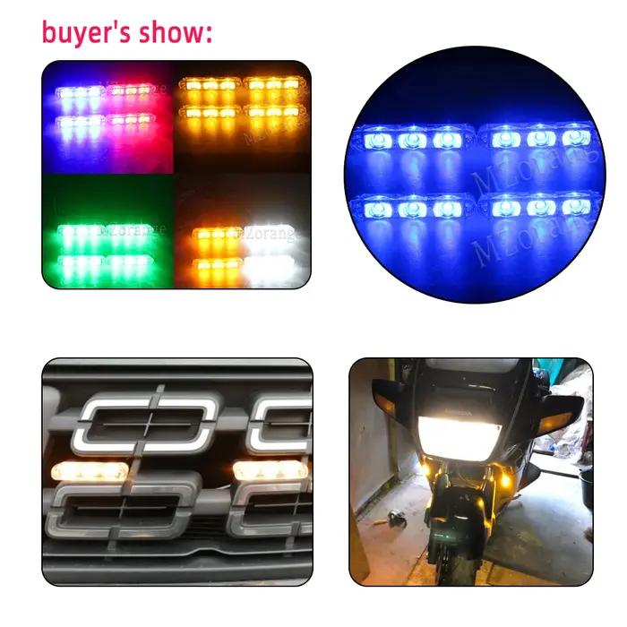 4*3 Led lumières de Police pour voiture FSO lumière stroboscopique sans fil à distance Ambulance 12V avertissement Flash
