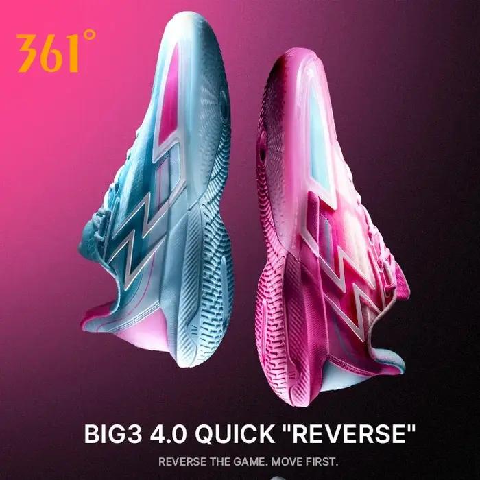 361 degrés BIG3 4.0 rapide basket-ball pour hommes chaussures de sport résistant à l'usure antidérapant maille respirant