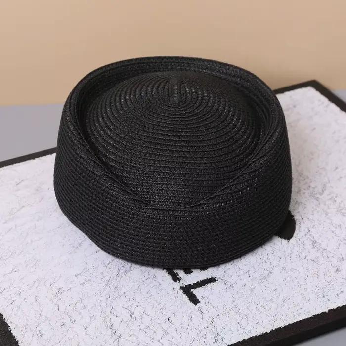 2026 Béret d'été pour femme, style peintre, chapeau pillbox rétro japonais en paille, chapeau pillbo