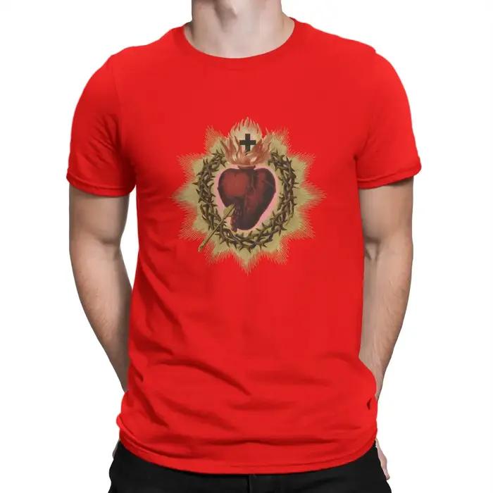 T-Shirt Manches Courtes Col Ras du Cœur Catholique pour Homme